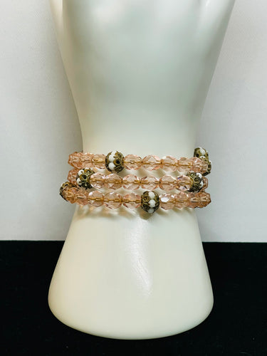 1940’s Pink Coil Beaded Bracelet